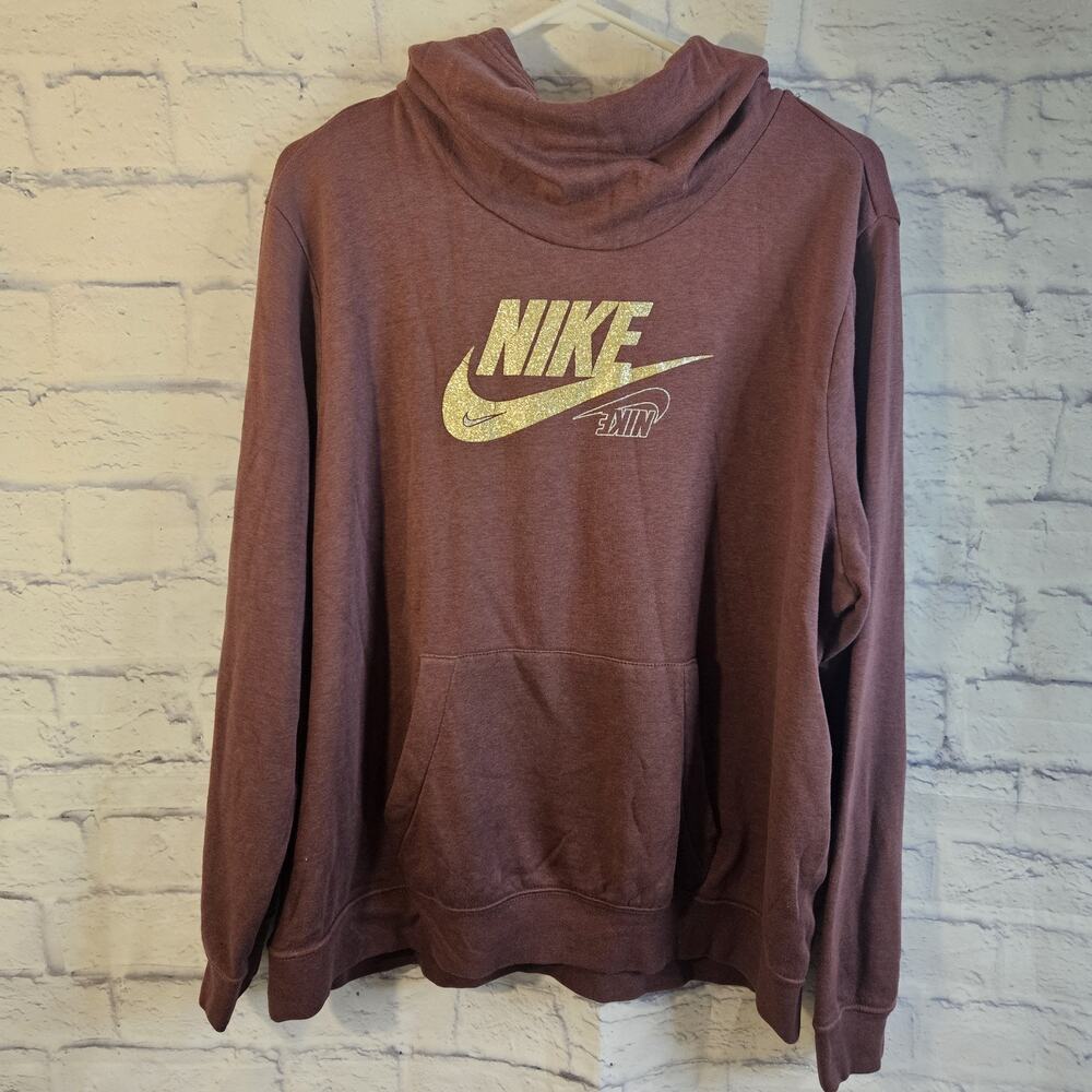 Nike Hoodie Women's XL Funnel Neck Pullover Sweatshirt Casual Sports